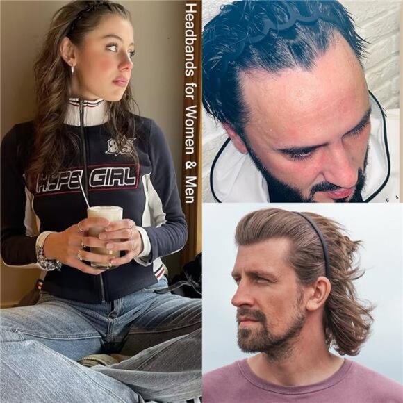 12Pcs Black Headbands for Women with Teeth Plastic Head Bands - Picture 4 of 8